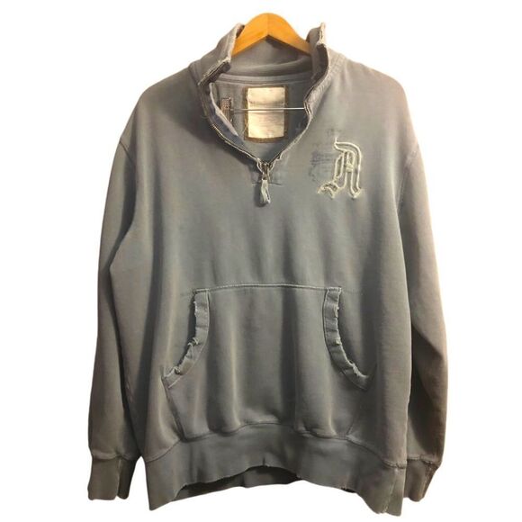 Vintage Aeropostale Men’s Distressed 1/4 Zip Pullover Mock Neck XL Sweatshirt - Picture 1 of 6